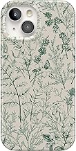 Casely iPhone 15 Case | Sage Garden | Green Floral | Classic Slim Design | Compatible with MagSafe
