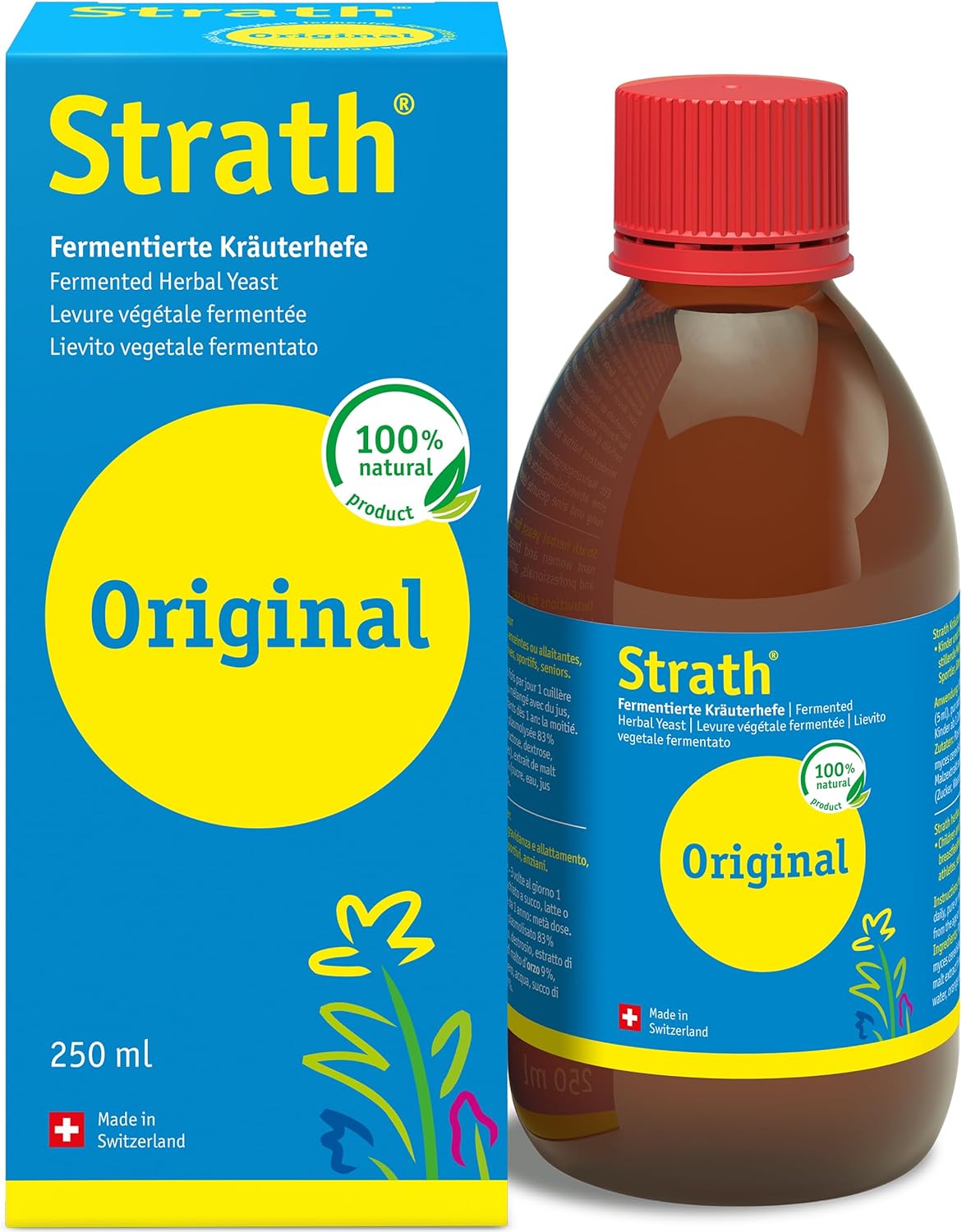 Strath Original Liquid Herbal Health Tonic - 61 Vital Nutrients, Vitamins, Minerals & Amino Acids, Swiss Made Natural Supplement Yeast, Daily Nutritional & Digestion Support Multivitamins for Adults