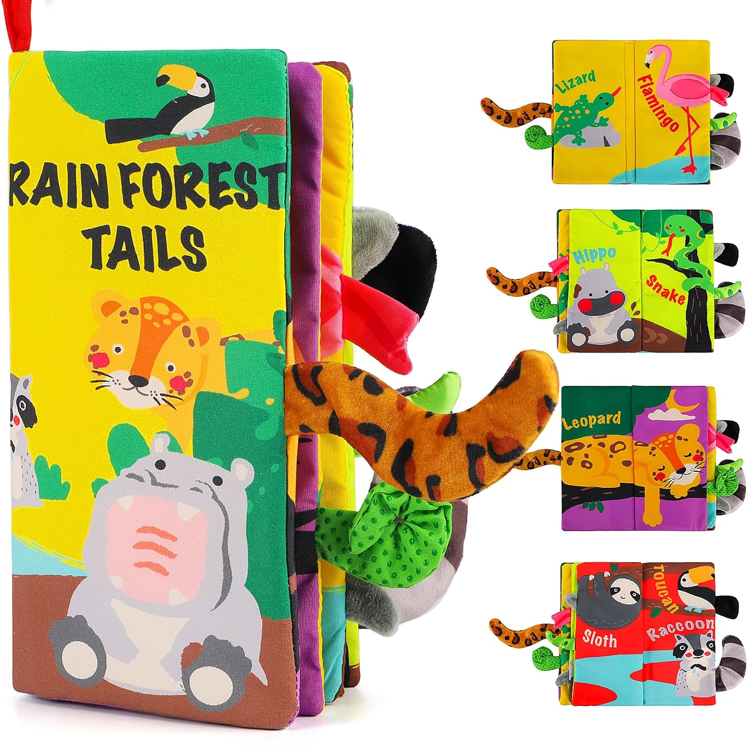 beiens Baby Books Toys, Tummy Time Touch and Feel Sensory Toys for Infant