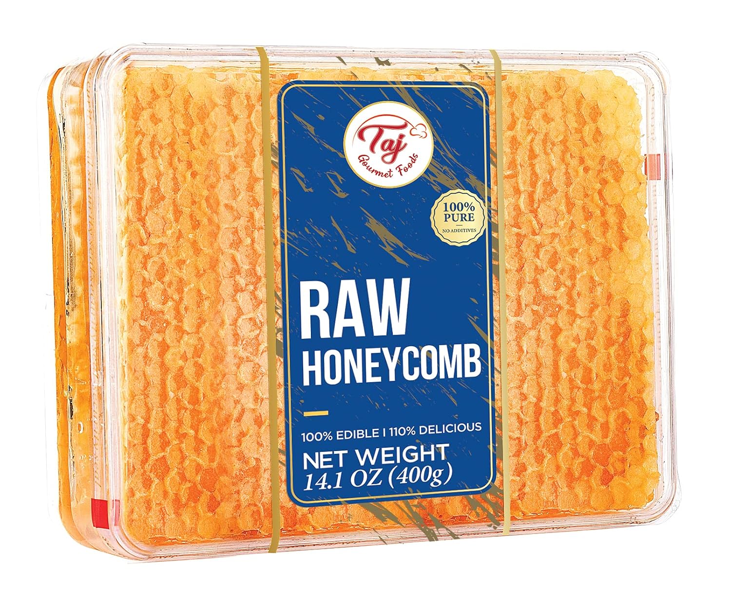 Great Bazaar All natural Raw Honeycomb 100% Honey Pure Turkish Raw Honey Comb - Honey Combs Raw Edible - Honey With Honeycomb 400g (14.10oz)