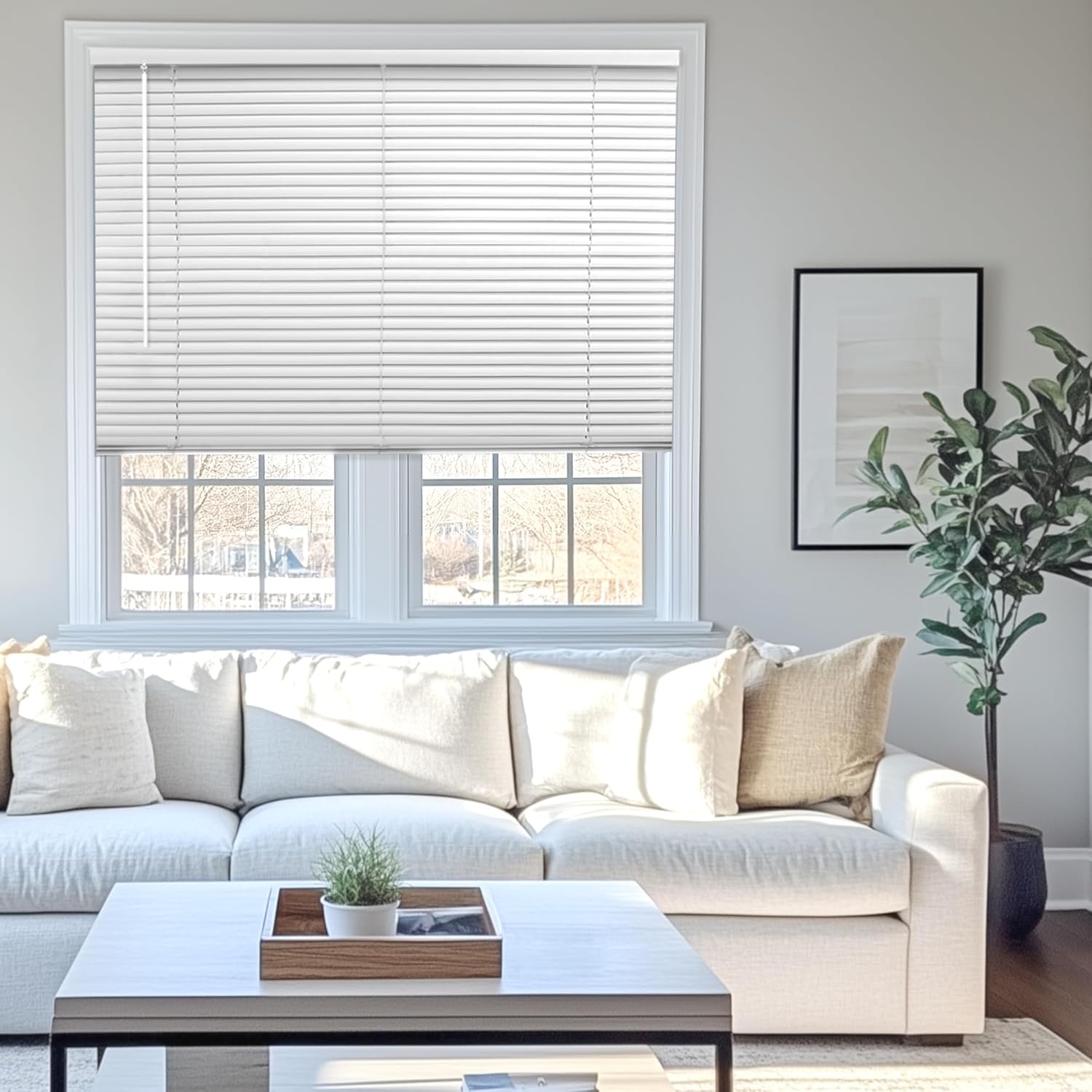 Chicology Light Filtering, Darkening Perfect for Kitchen/Bedroom/Living Room/Office and More, Vinyl, Gloss White (Commercial Grade), 39" W X 72" H