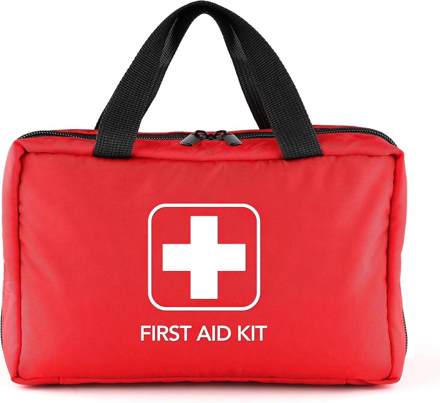 220 Piece First Aid Kit, Includes Emergency Foil Blanket, Scissors and Bandage, for Car, Travel, Home, Workplace, Camping, Hiking,Outdoor and Sports(Red)