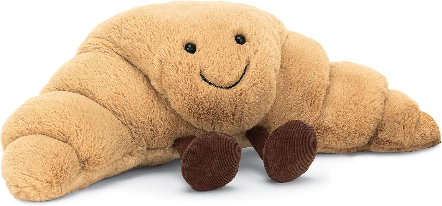 Jellycat Peluche Amuseable Croissant - L: 10 cm x l : 33 cm x H: 19 cm