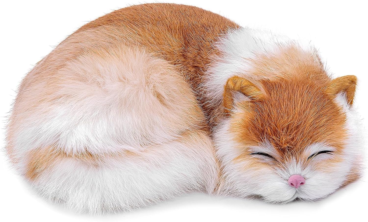 lilizzhoumax simulation orange cat Plush Toy, 8.26inch Super Cute lifelike orange cat Stuffed Animal Toys for Children's Birthday Christmas car Home Decorations gift for kids