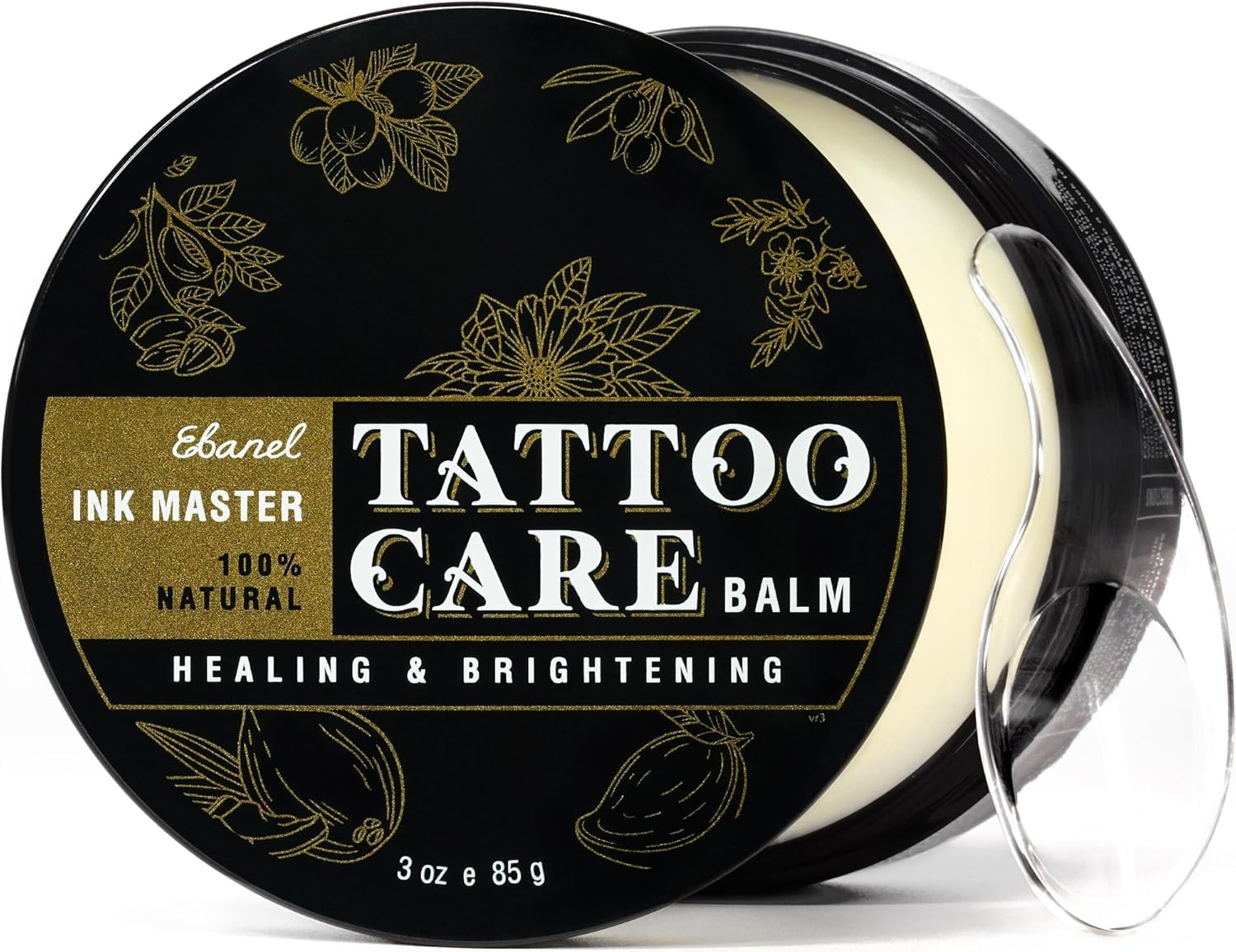 Ebanel Tattoo Aftercare Balm, All Natural Preservative-Free Healing Cream, Tattoo Cream Aftercare Color Enhancement Butter with Herbal Essences and Essential Oils for New and Old Tattoos, 3Oz