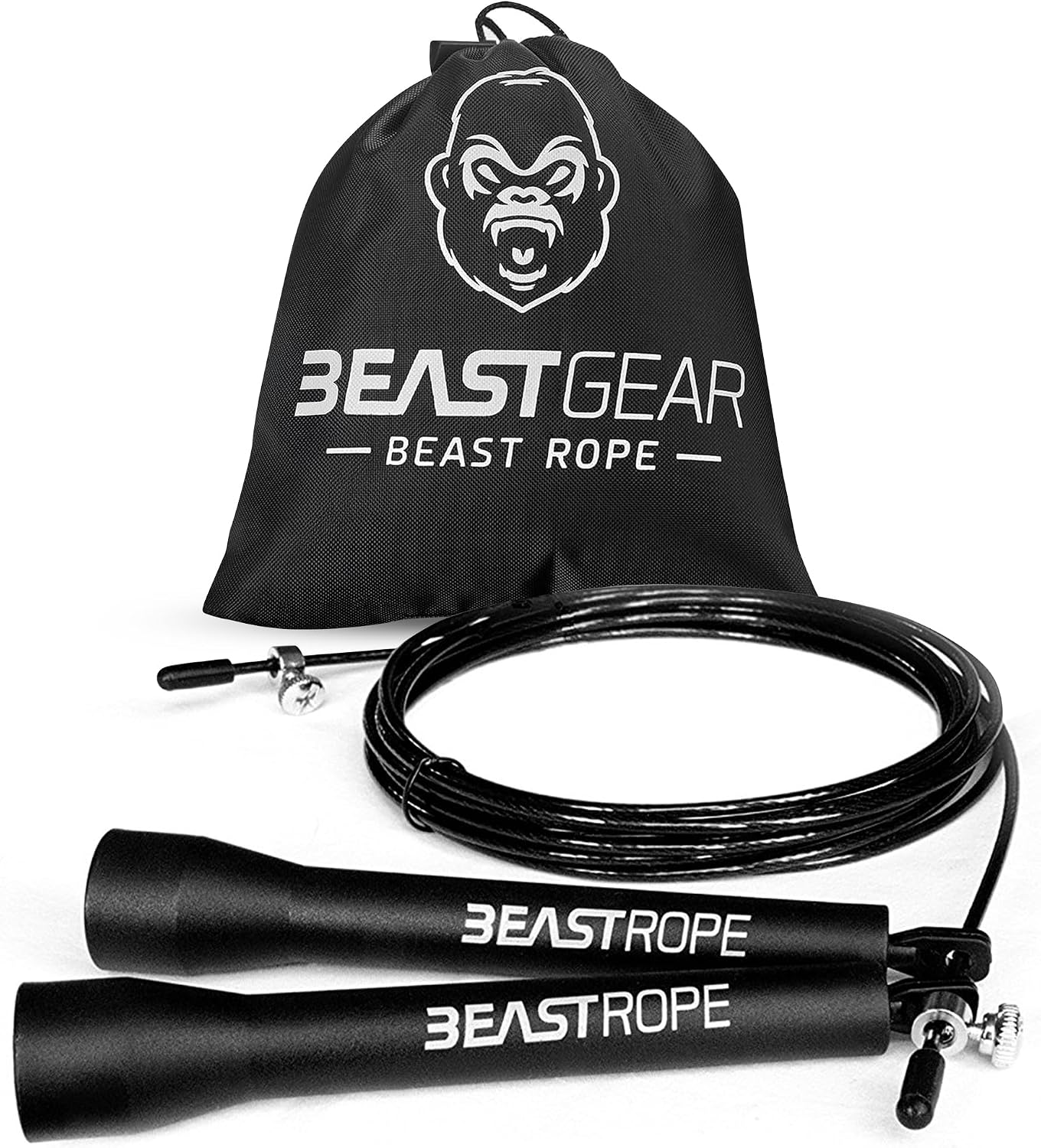 Beast Gear Skipping Rope, Steel Speed Fitness Jump Ropes, Lightweight and Adjustable Workout Equipment for Jumping, MMA, HIIT Workout