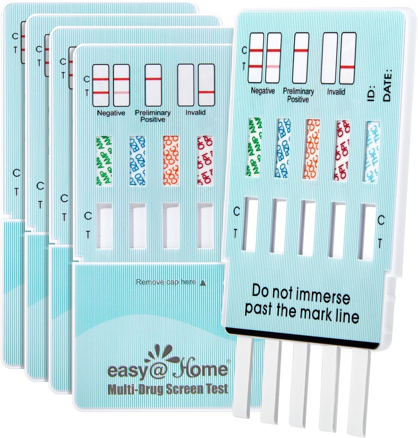 Easy@Home 5 Panel Urine Drug Test Kit, Multi Drug Screening Test, 5 Pack