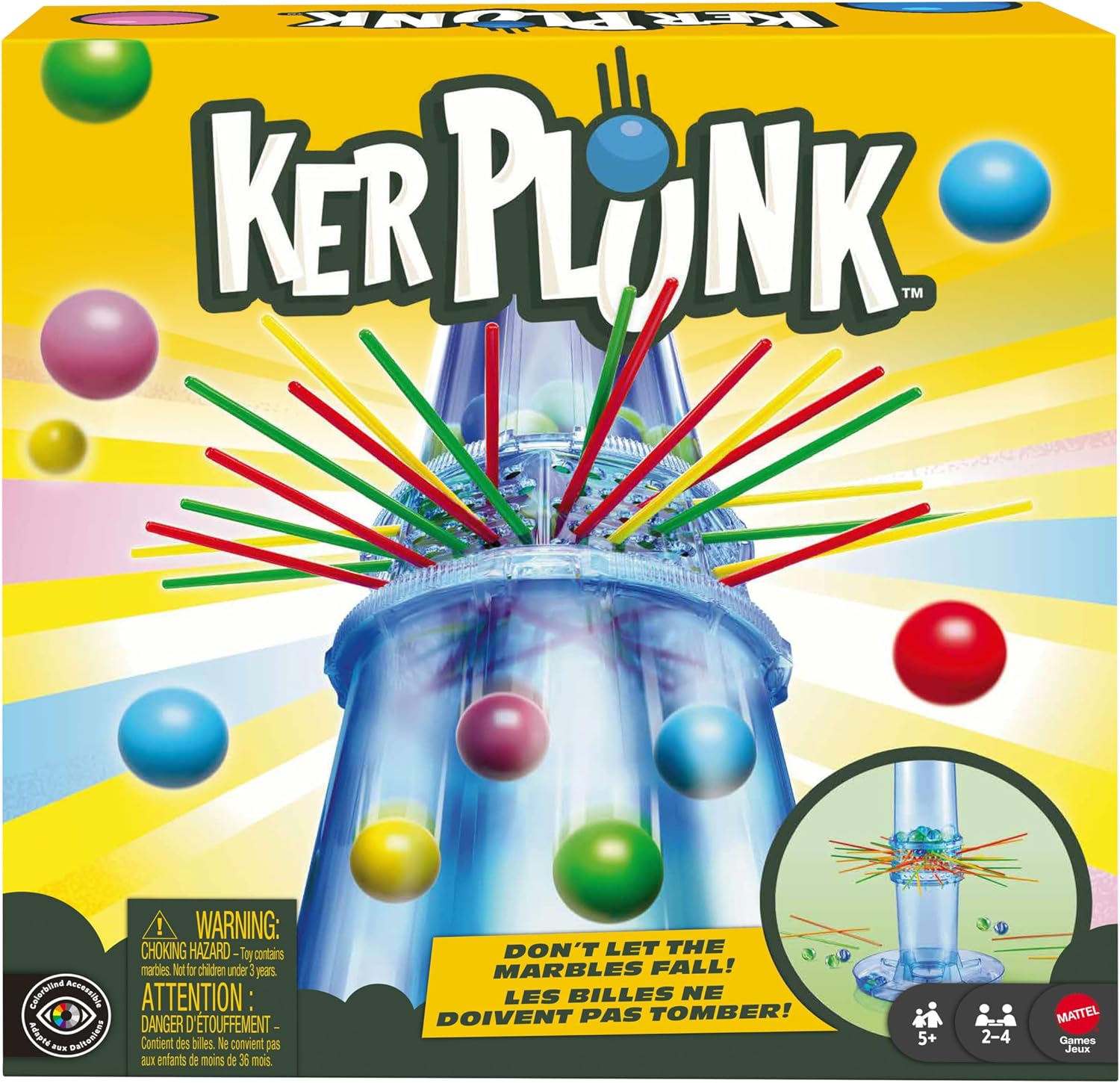 Mattel Games KerPlunk Kids Game for Ages 5+, 2-4 Players