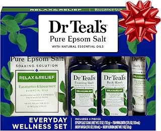 Dr Teal's Holiday Gift Set - Eucalyptus & Spearmint - 4 Piece Bath Sampler