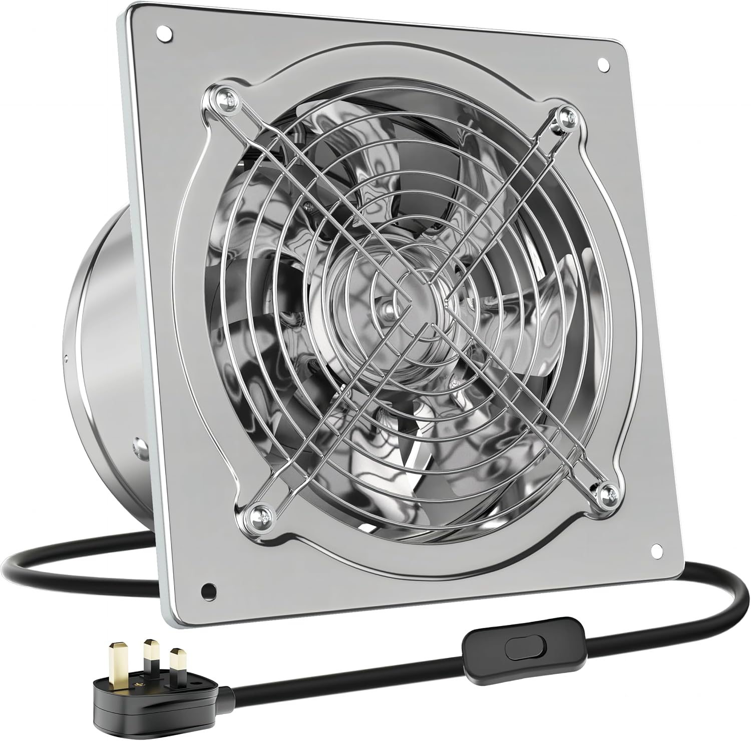 HG Power 150 mm Exhaust Fan with Backdraft Damper for Kitchen, Silver