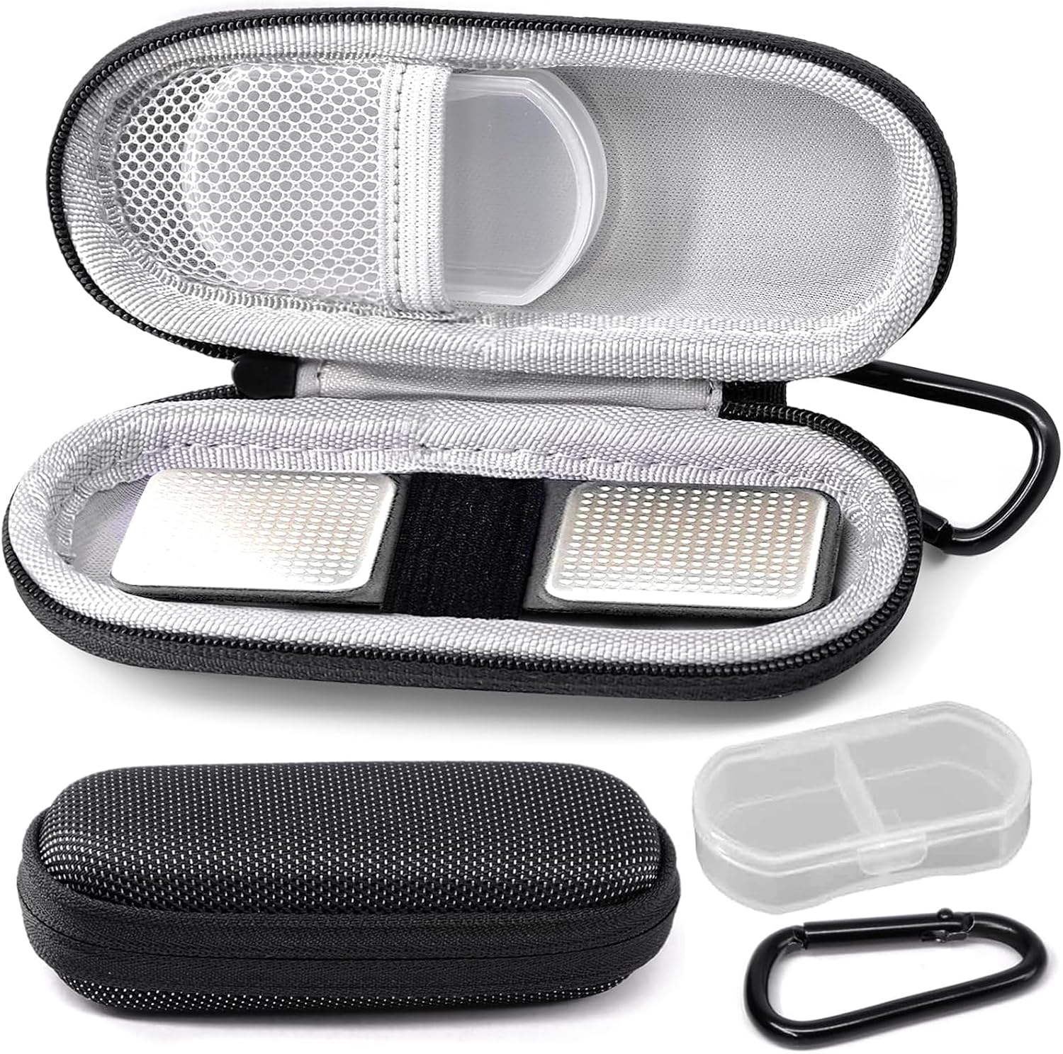 Yewltvep Case for kardiamobile EKG Heart Monitor, Hard case for KardiaMobile 6L, case for Kardia EKG Monitor Comes with Pill Box and Carabiner Clip, Heart Monitor Travel case