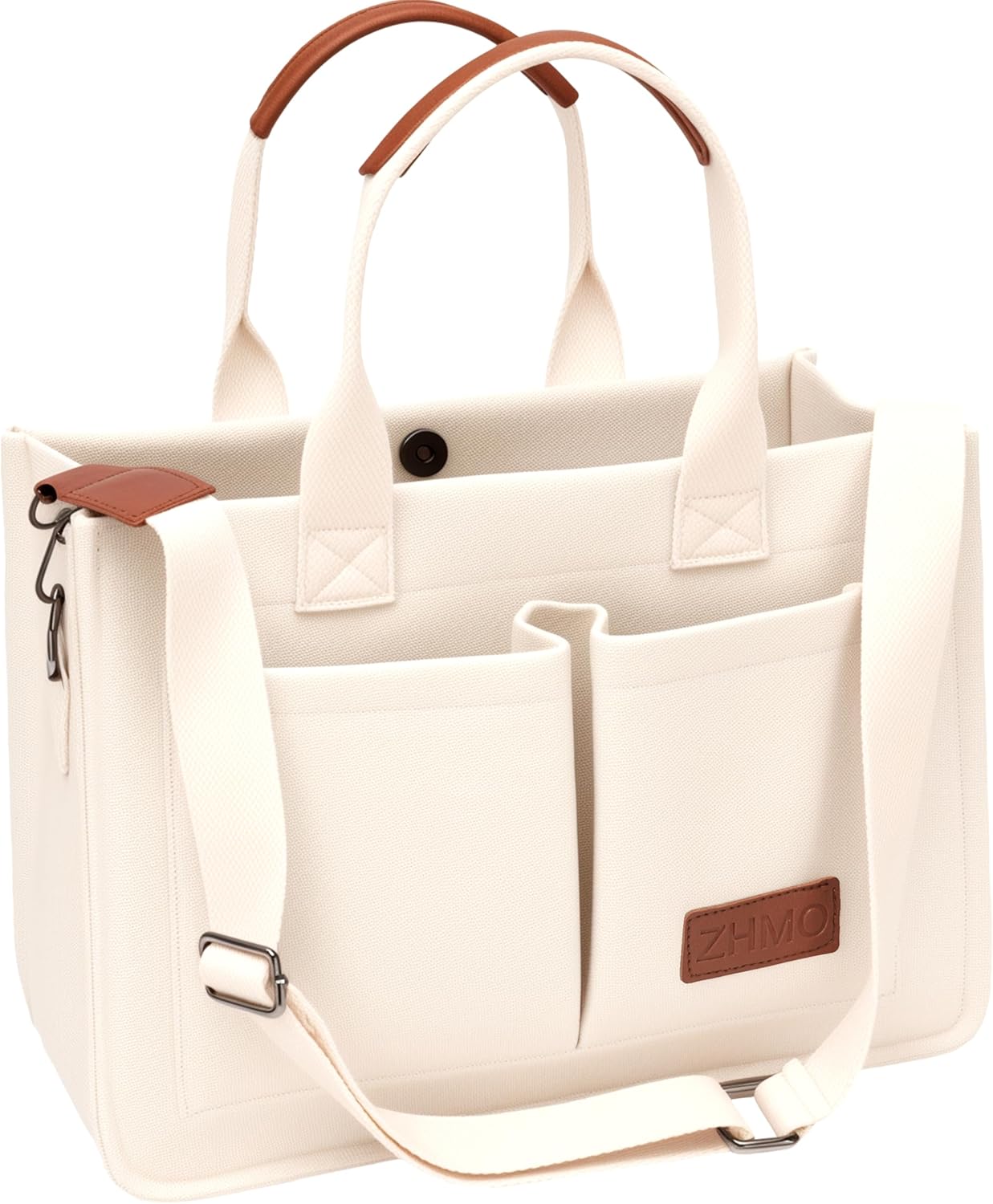 Tote Bag for Women With Compartments,Large Canvas Tote Women's Purse Crossbody Bags Work Laptop Book Bag Satchels Handbags