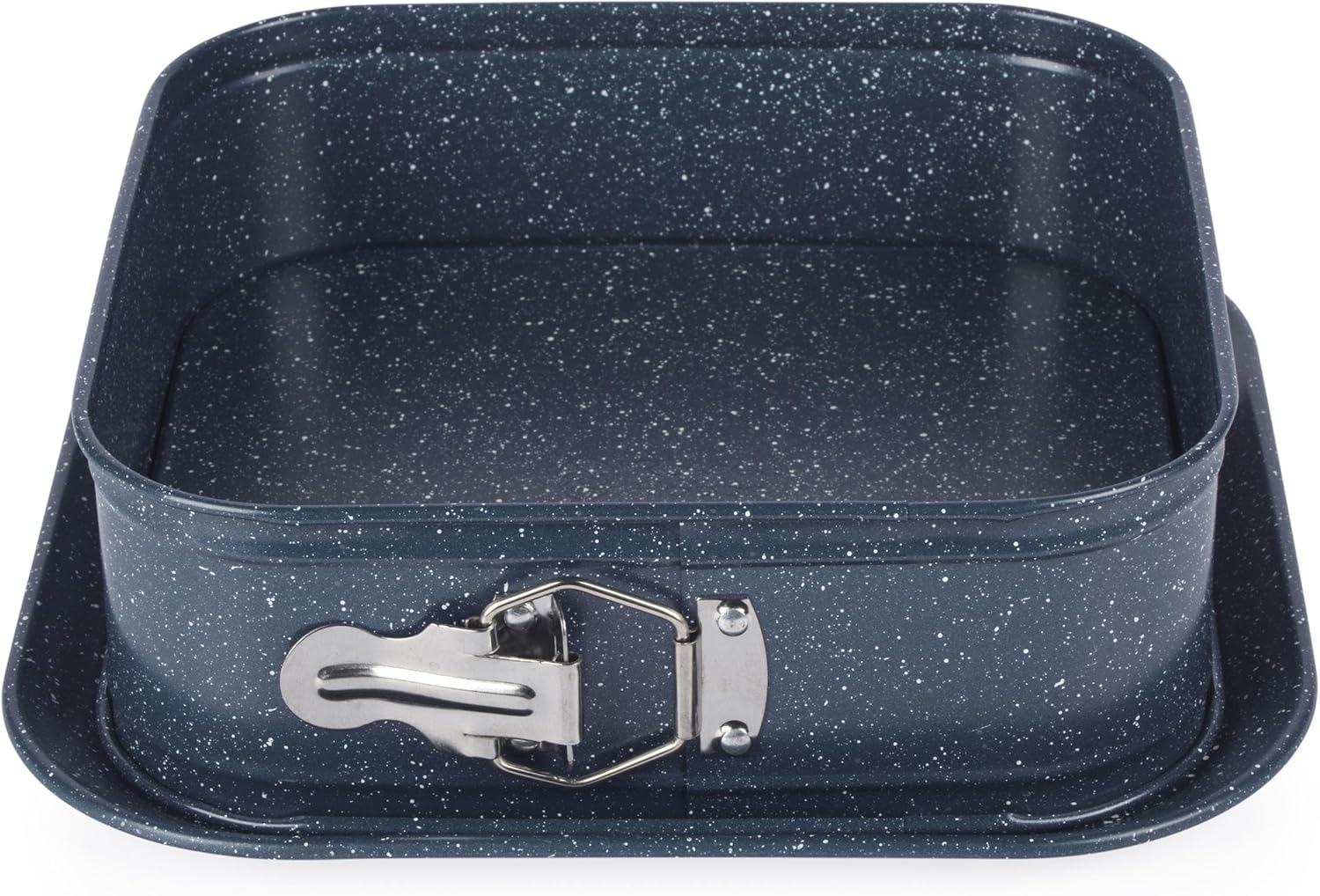 Russell Hobbs RH03425EU7 Nightfall Stone Square Springform Pan - 24cm Non-Stick Cake Tin with Loose Base & Serving Plate, Carbon Steel, Leakproof Baking Pan, for Cake, Cheesecake, Pies, PFOA Free
