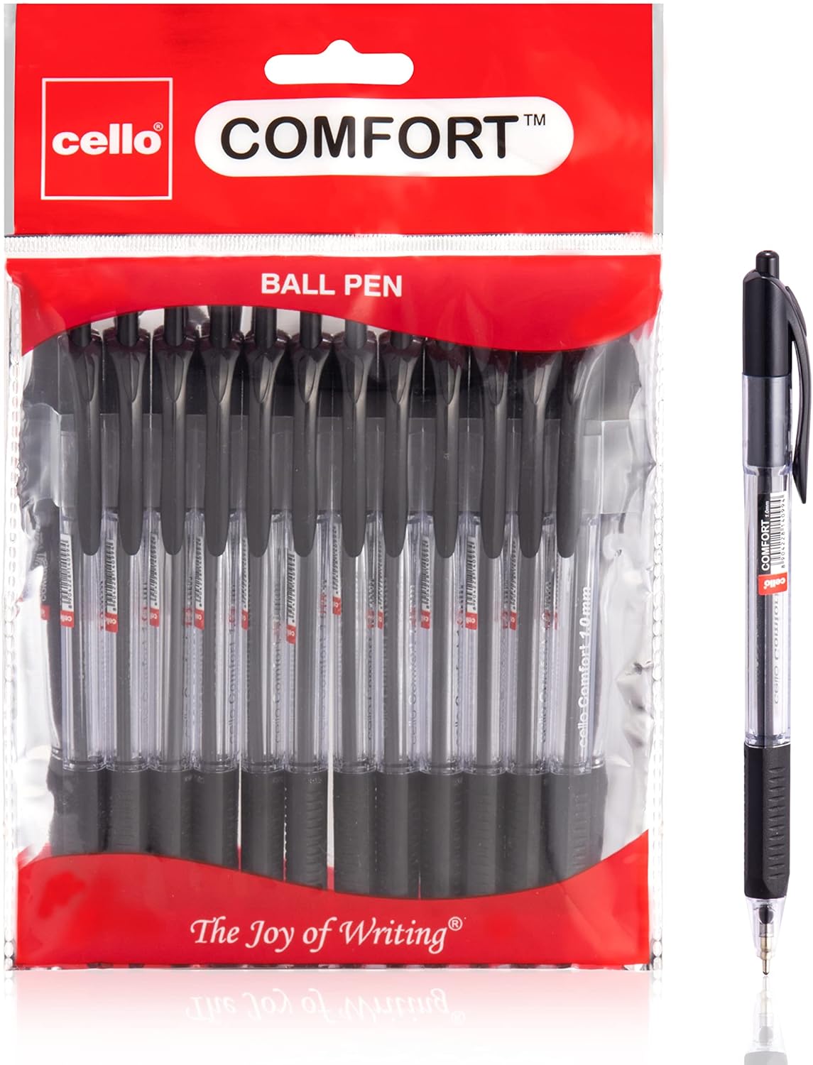 Cello Ballpoint Black Pens, Pack of 24 (1.0mm) Medium Point Retractable, Coloured pens Ball Point Black Ink biro Pens; Ideal for Office supplies, School Stationary supplies