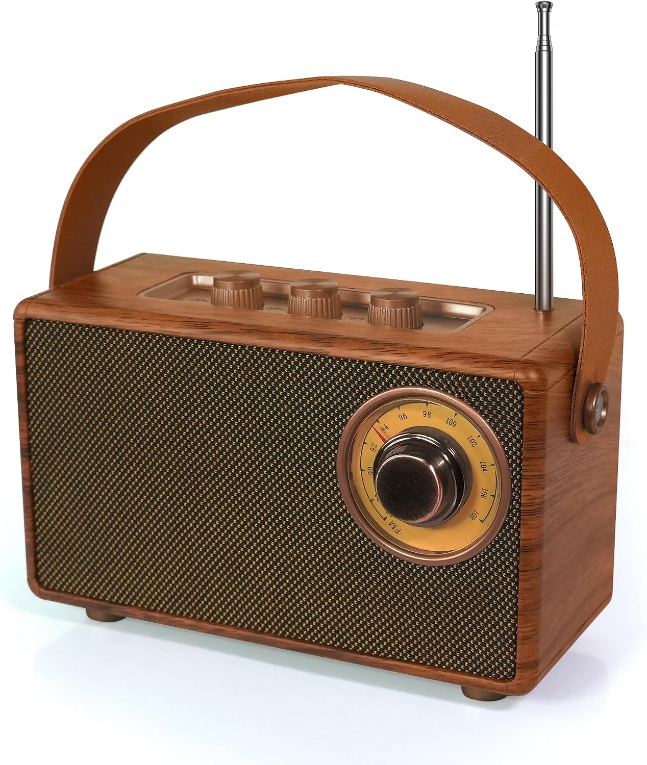 FUNFOR Retro Radio, Vintage Bluetooth Speaker with FM Radios, Small Portable Radios Mains and 1500mAh Battery, Support TF Card/AUX/USB, MP3 Player, 5W Speaker, Bluetooth 5.0