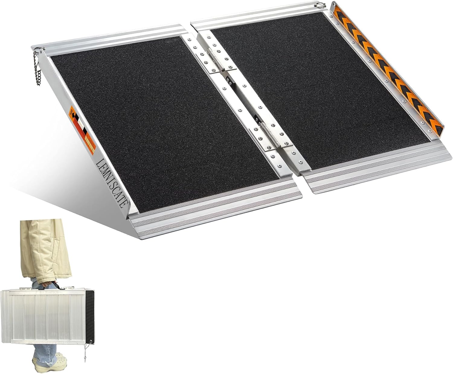 LEMNISCATE Portable Wheelchair Ramp 2FT, Wheelchair Ramps for Home Steps, Non-Slip Handicap Ramp with Handle, Folding Wheel Chair Ramps for Homes Steps, Stairs, Doorways, Scooter, 800LBS Capacity