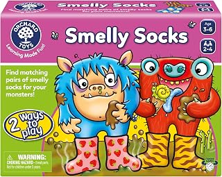 ORCHARD TOYS Moose Smelly Socks Game. Find Matching Pairs of Socks for Your Monsters! for Ages 3-6 and 2-4 Players