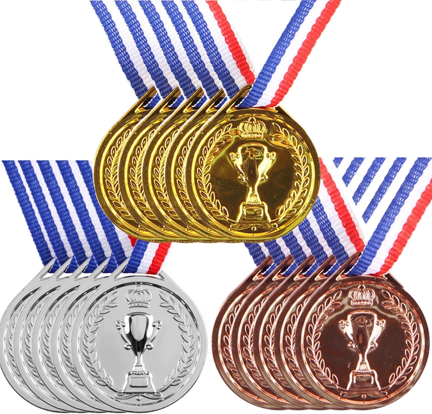 Gold Silver Bronze Award Medal with Ribbon: 30PCS Trophy Award Winner Medal