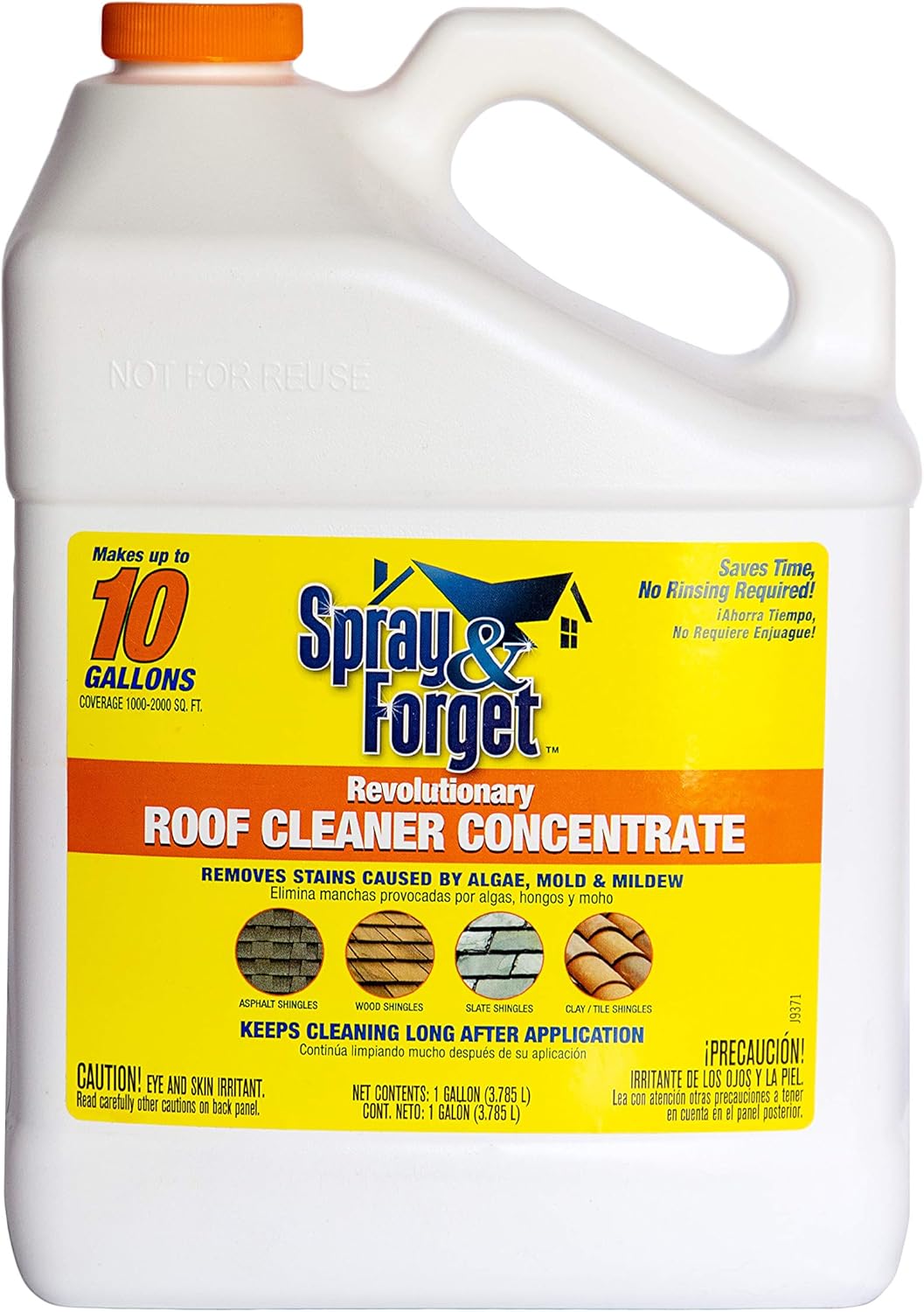 Spray & Forget Revolutionary Roof Cleaner Concentrate – Exterior Mold Stain Remover - 1 Gallon