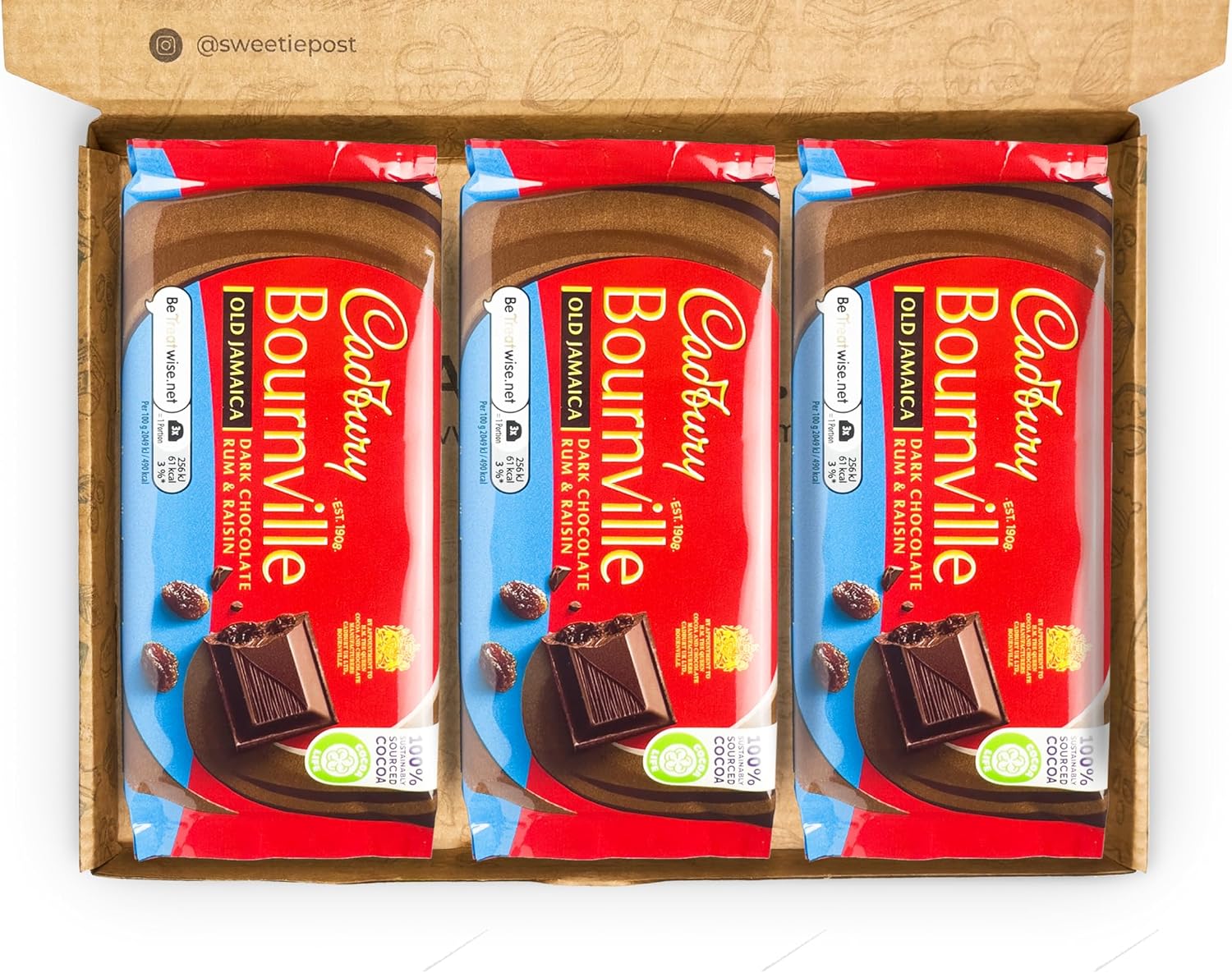 Bournville Old Jamaica Rum and Raisin Chocolate Gift Box | Retro Bourenville Chocolate Bars