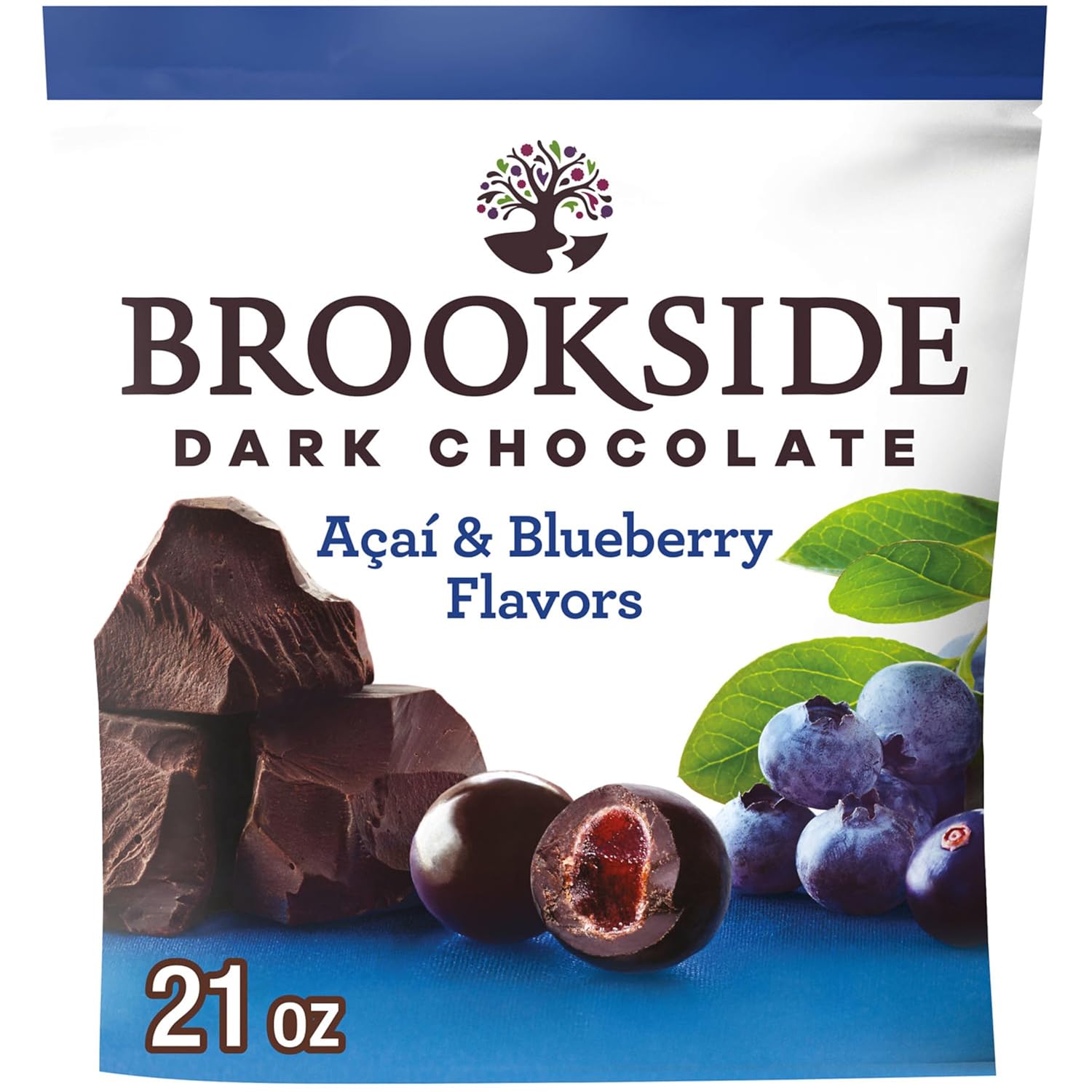 BROOKSIDE Dark Chocolate, Acai and Blueberry Flavored Chocolate Bag, 21 oz
