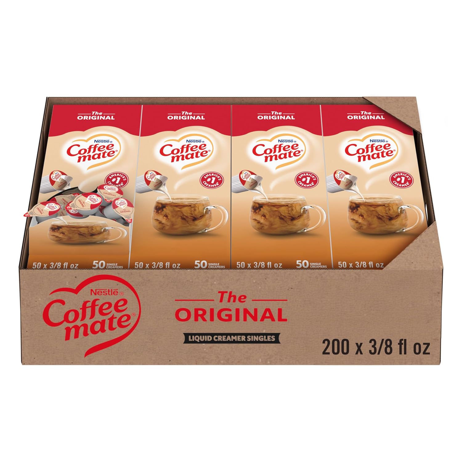 Nestle Coffee mate Original Non-Dairy Creamer Singles, 0.375 oz, 200-Pack