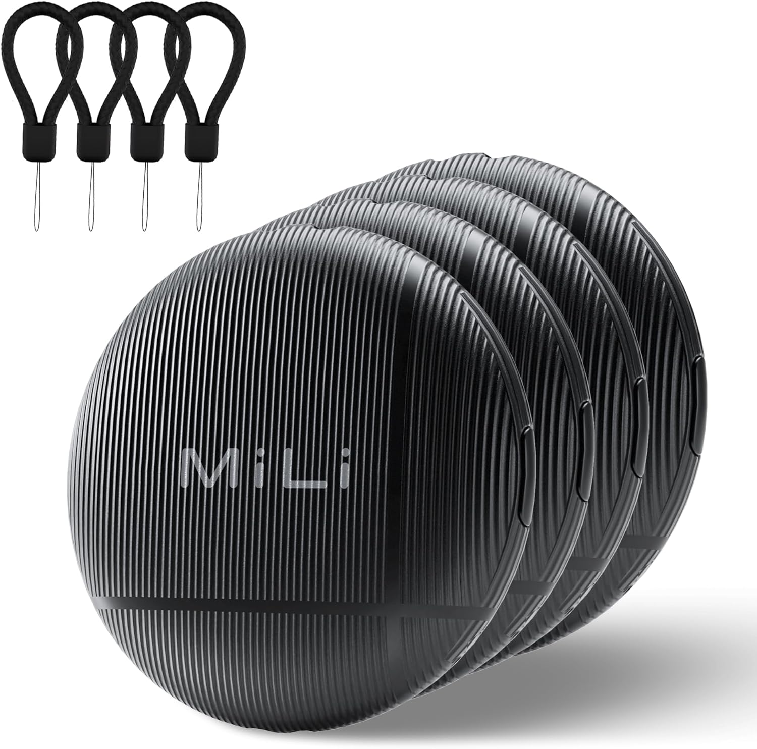 MiLi LiTag Android Bluetooth Tracker | Luggage Tracker | Key Finder | Item Locator Compatible with Google Find Hub, Tracking Tag for Keys, Suitcase, Bag, Wallet, 4 Pack