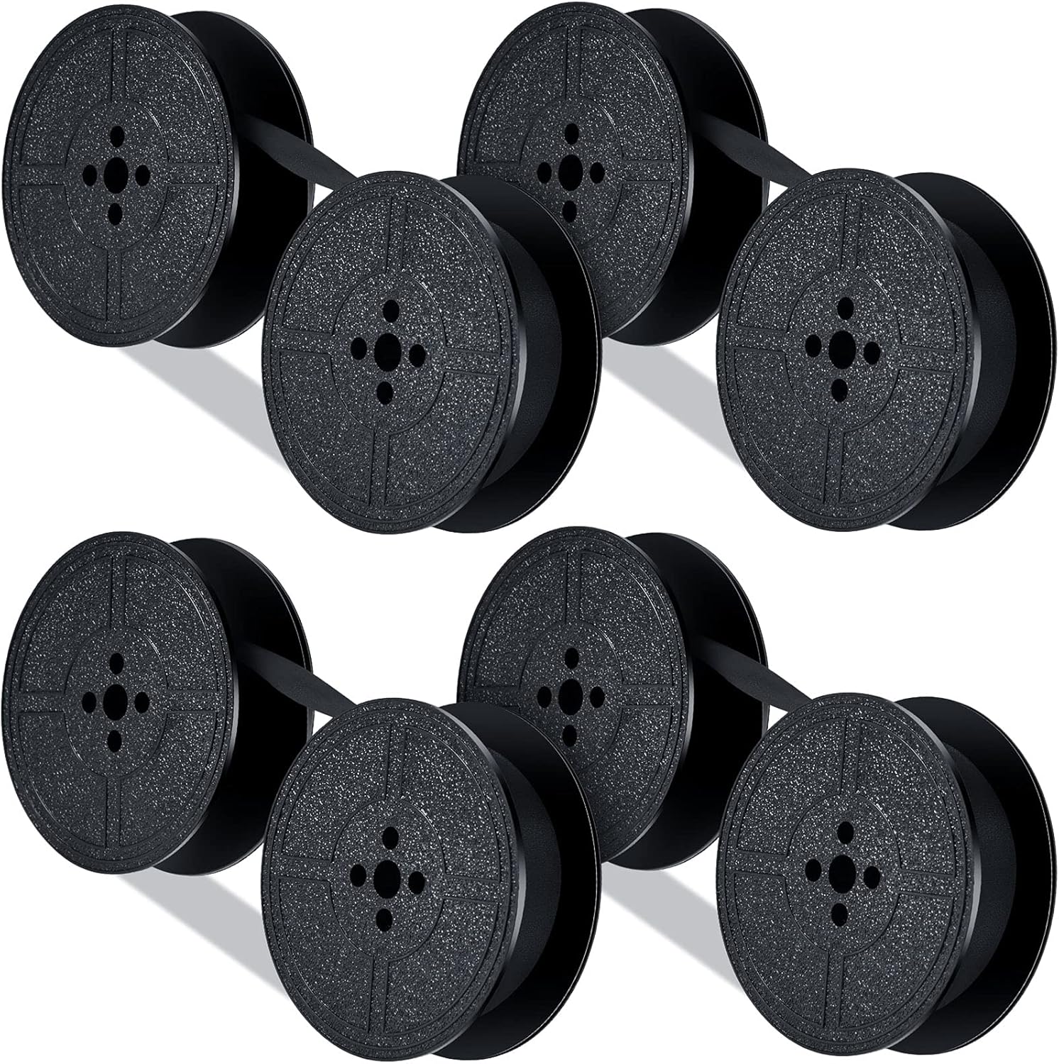 4 Pairs Universal Typewriter Ribbon Twin Spool Ribbon Twin Spool Replacement Pack for Most Typewriter(Black)