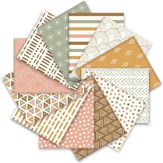 Whaline 12Pcs Boho Cotton Fabric Bundles 18 x 22 Inch Boho Rainbow Sun Printed Fat Quarters Colorful Boho Quilting Patchwork Squares Sewing Fabrics for DIY Handmade Crafting Home Party Decor