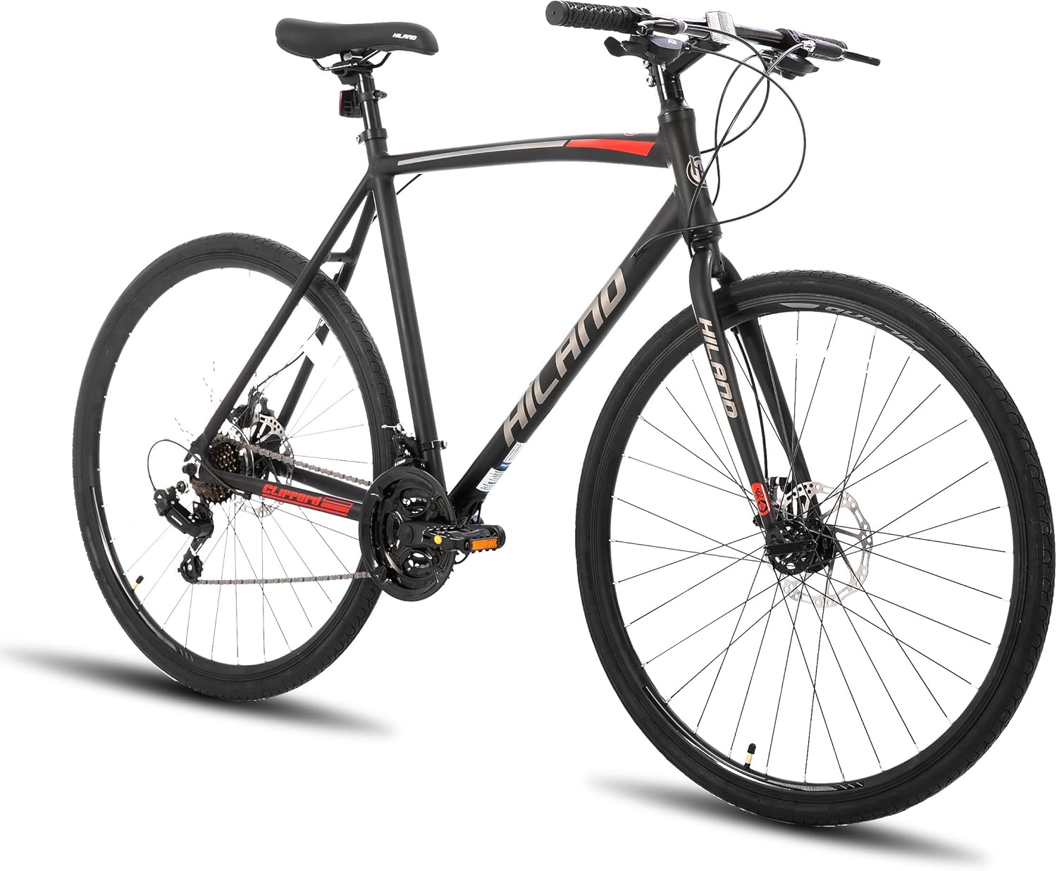HH HILAND 700C Road Hybrid Bike, 21 speeds for Men Women Adult | Bikes, Urban City, Commuter Bicycle, Disc Brake, Comfortable Bicycle