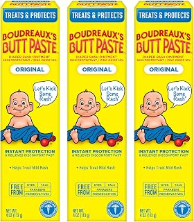 Original Boudreaux's Butt Paste Diaper Rash Ointment, 4 Oz, 3 Pack