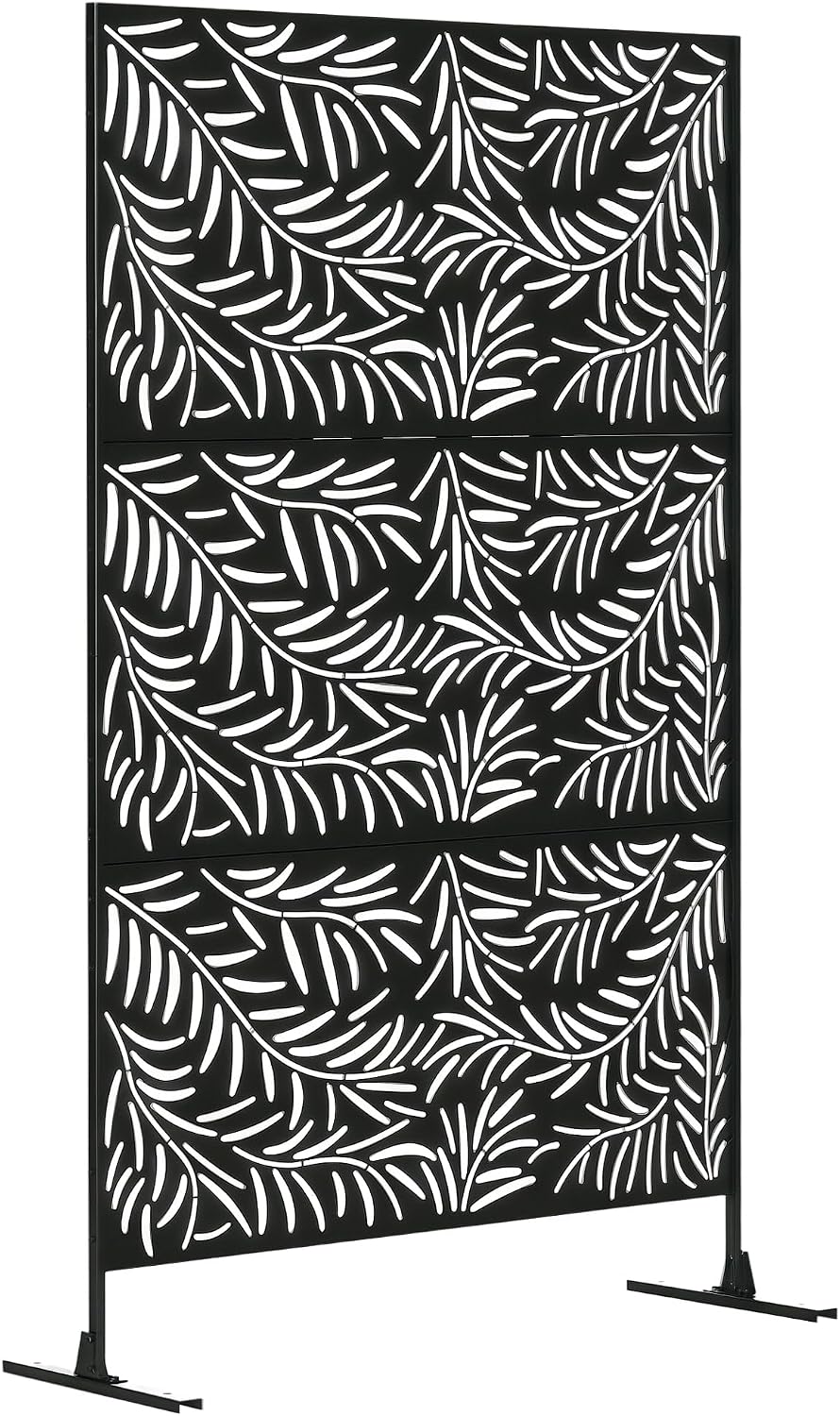 Outsunny 6.5FT Decorative Garden Privacy Screen, Willow Branch Style, Black
