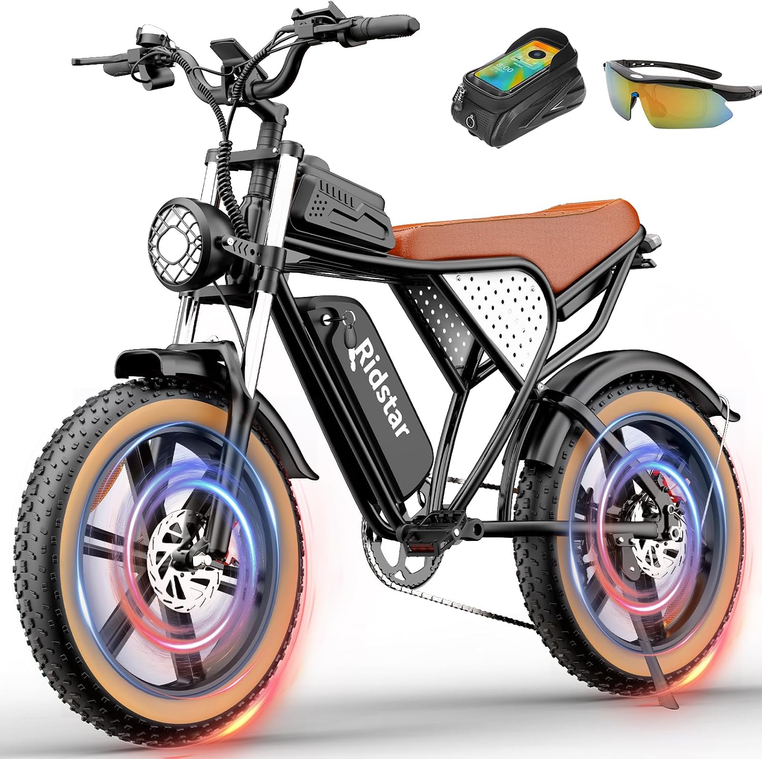 Electric Bike for Adults Q20, Peak 3000/1500W, 37/30MPH,52V 40AH,48V/20AH E-Bike,30-180 Miles Electric Motorcycle, 20" Fat Tire Dirt Bike, UL2849 GCC All Terrain for Mountains, Snow, Sand, Road
