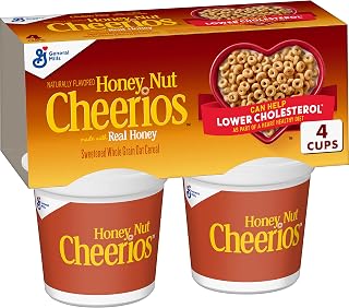 Big G Cereal Honey Nut Cheerios Gluten Free Cereal, 4PK CUP 7.2OZ