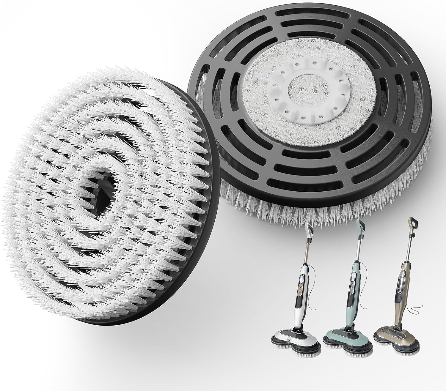 AIR U+ 2 Pack Upgraded Steam Mop Brush Pads for Shark Steam & Scrub Mop | Powerful Scrubbing Steam Mop Brush Heads for Hard Sealed Floor, for Shark S8201 S8001 S7001 S7201 S7000 S7005 S7020 Steam Mop