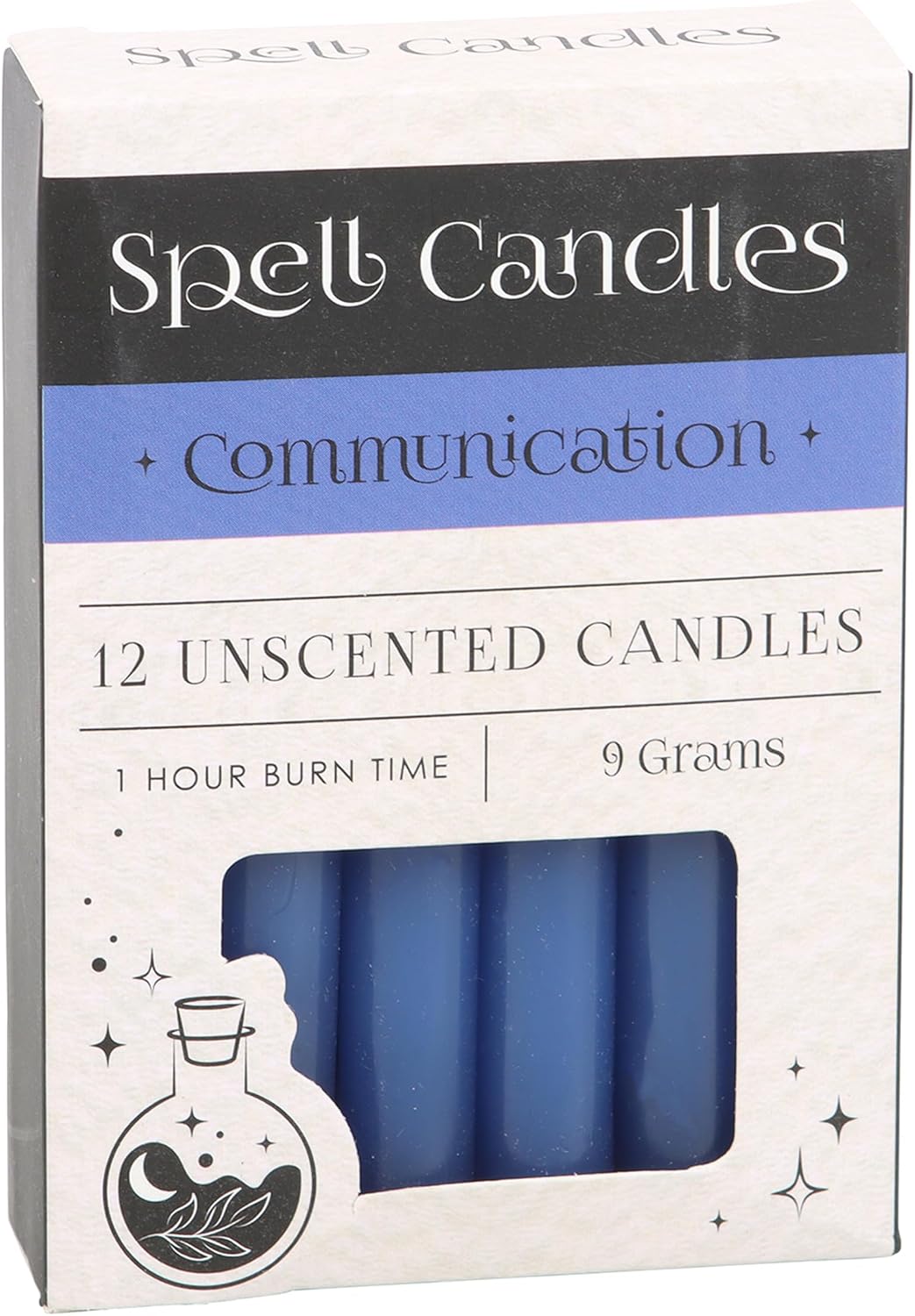 Pack of 12 Blue Communication Spell Candles - Ritual Candle Magic Kit for Confidence and Calmness Spells