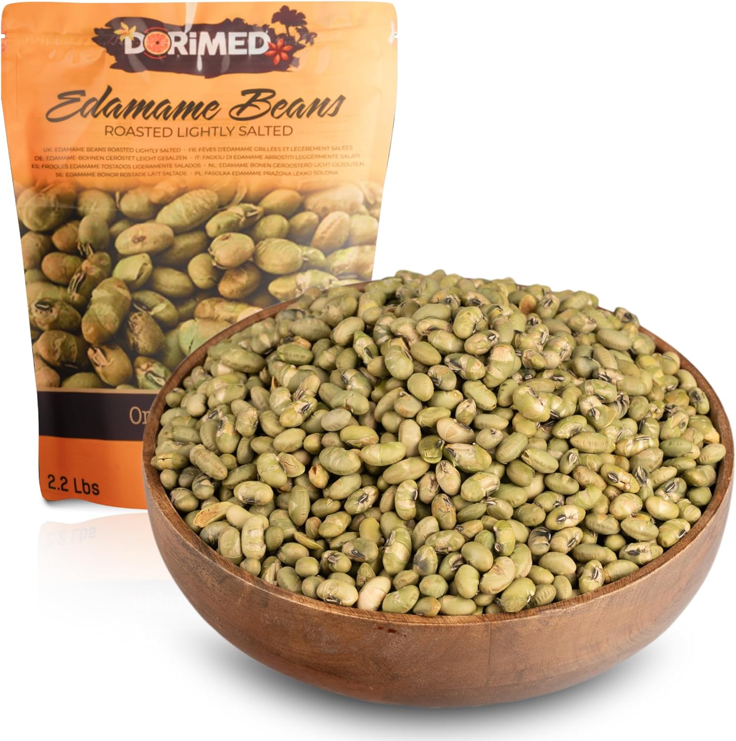 Edamame beans 1 Kg, roasted, lightly salted, gluten free, rich in protein, suitable for snacks and dietary meals, GMO-FREE,2.2 Lbs, Dorimed