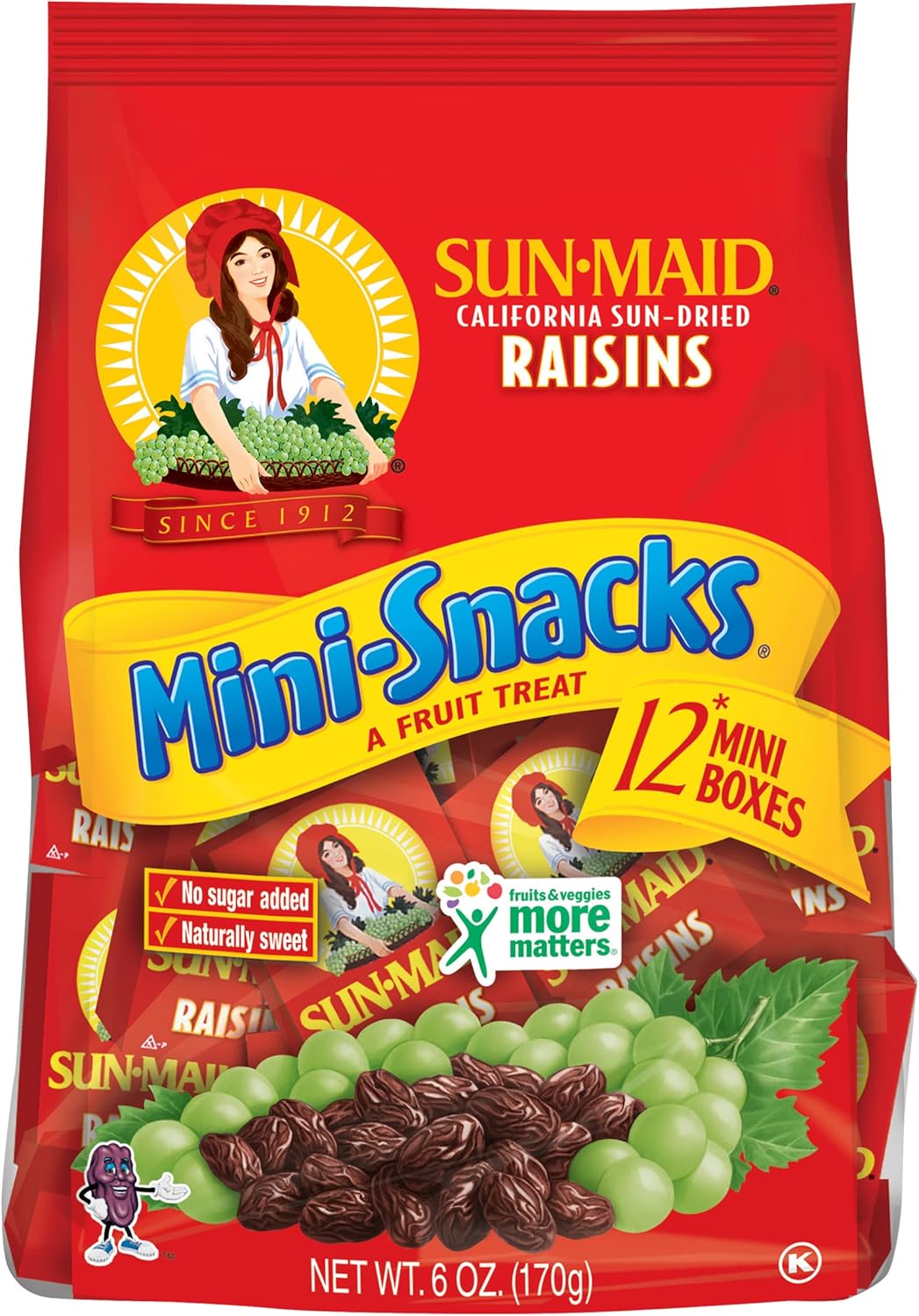 Sun-Maid California Raisins Mini Snacks Bags| 6 oz
