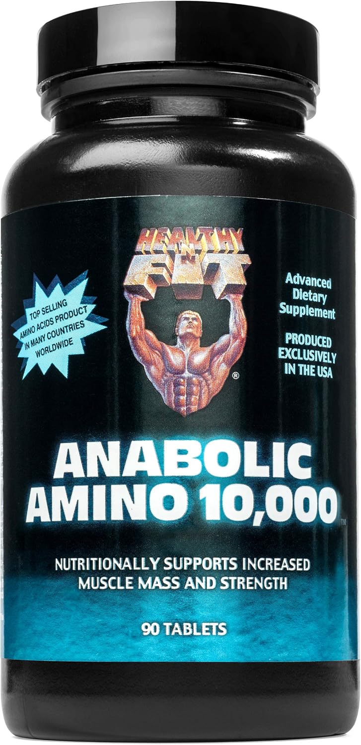 Healthy 'N Fit Amino 10,000 90 Tablets, EAA & BCAA - 10,000 MGS Amino Acids per Serving