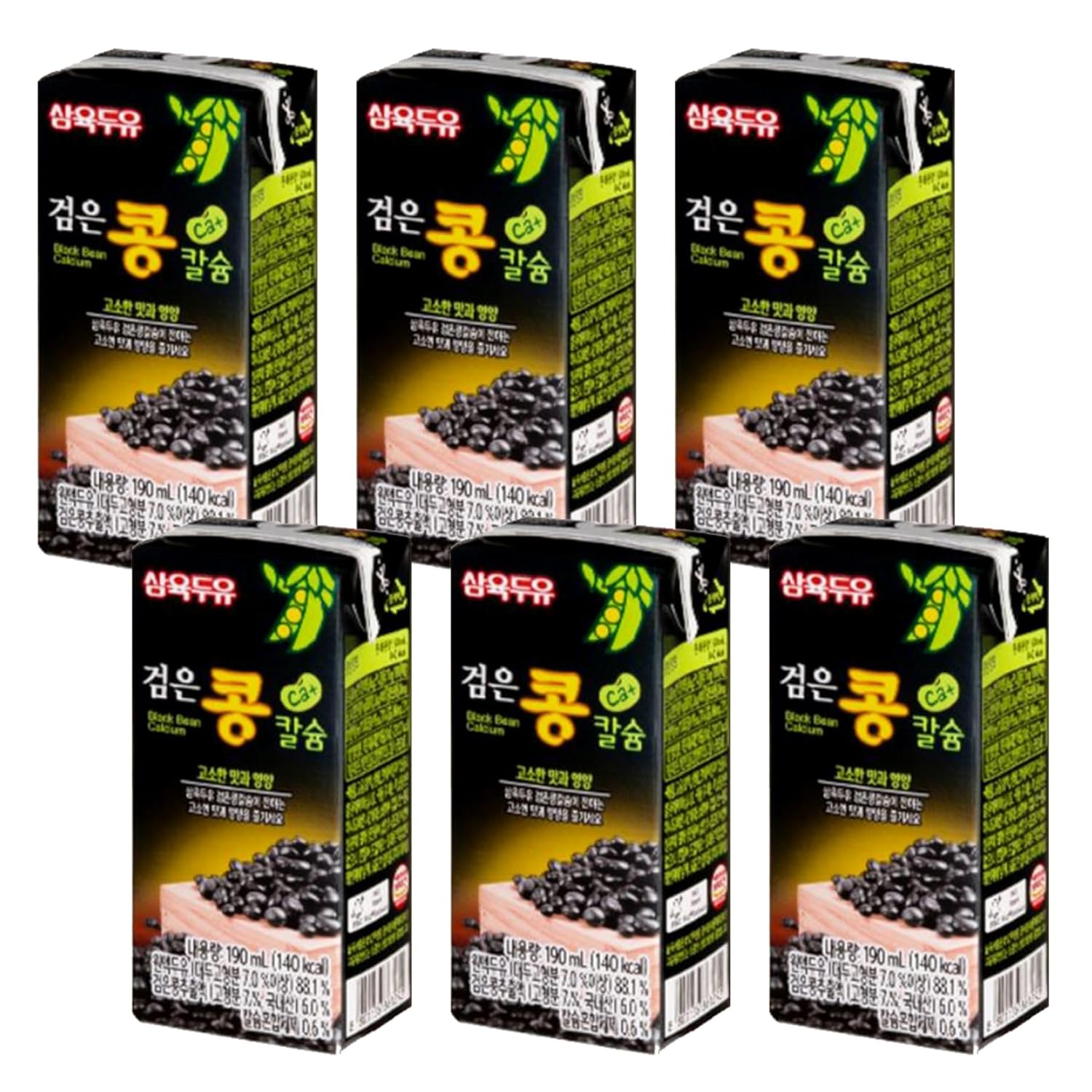 Sahmyook Black Bean Soy Milk, 6.5 Fl.oz (Pack of 6) - 삼육두유 검은콩