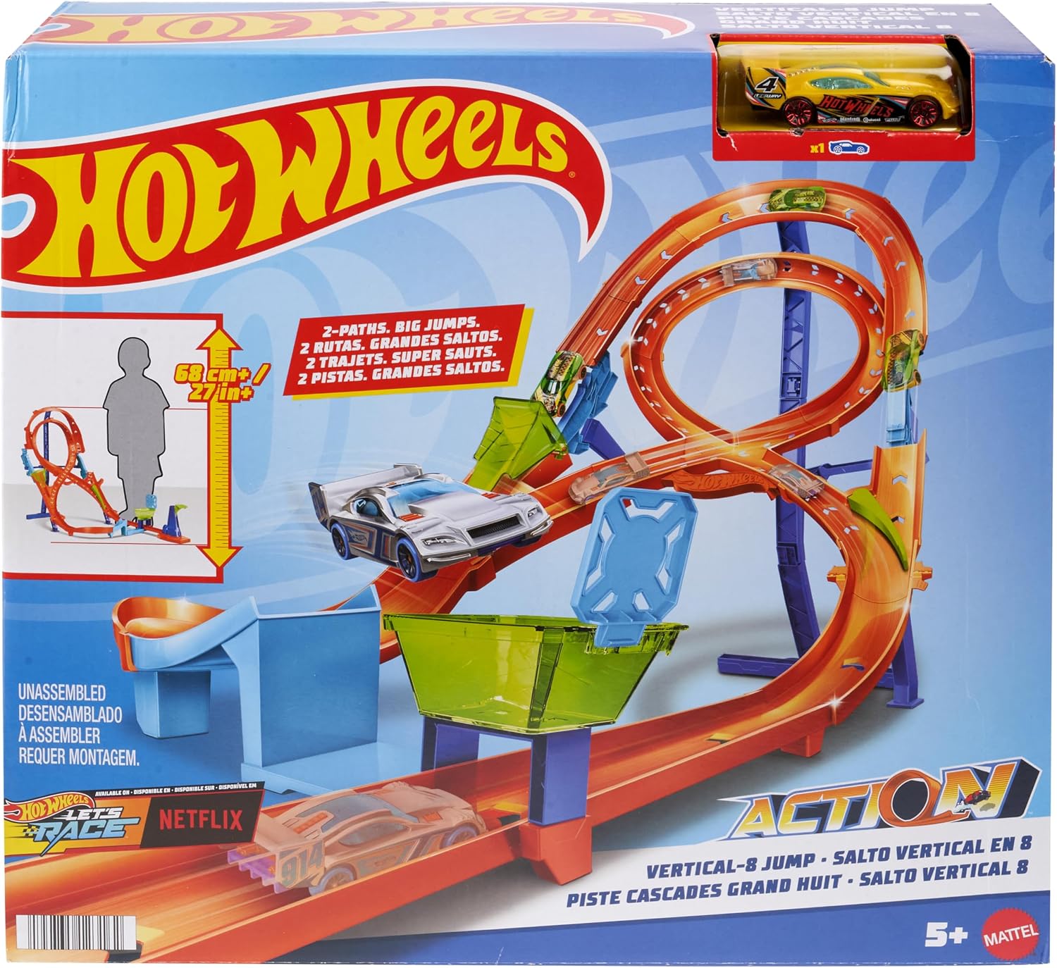 ​Hot Wheels Action Figure-8 Track Set & 1 Toy Car