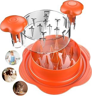 Mini Chicken Shredder Small Chicken Breast Shredder Tool Twist for Kids and Pet Lover, Visible Meat Shredder Machine, Anti-Slip Strip, Ergonomic Handle, BPA Free, Suitable for Pork Chicken (Orange)