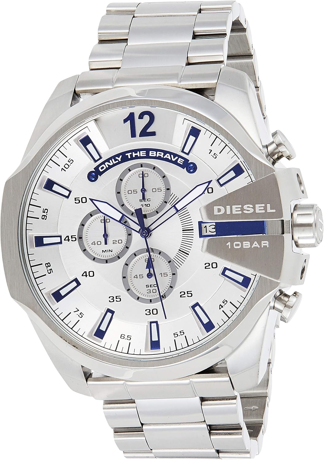 Diesel Mega Chief Stainless Steel Men's Watch with Analog or Digital Movement