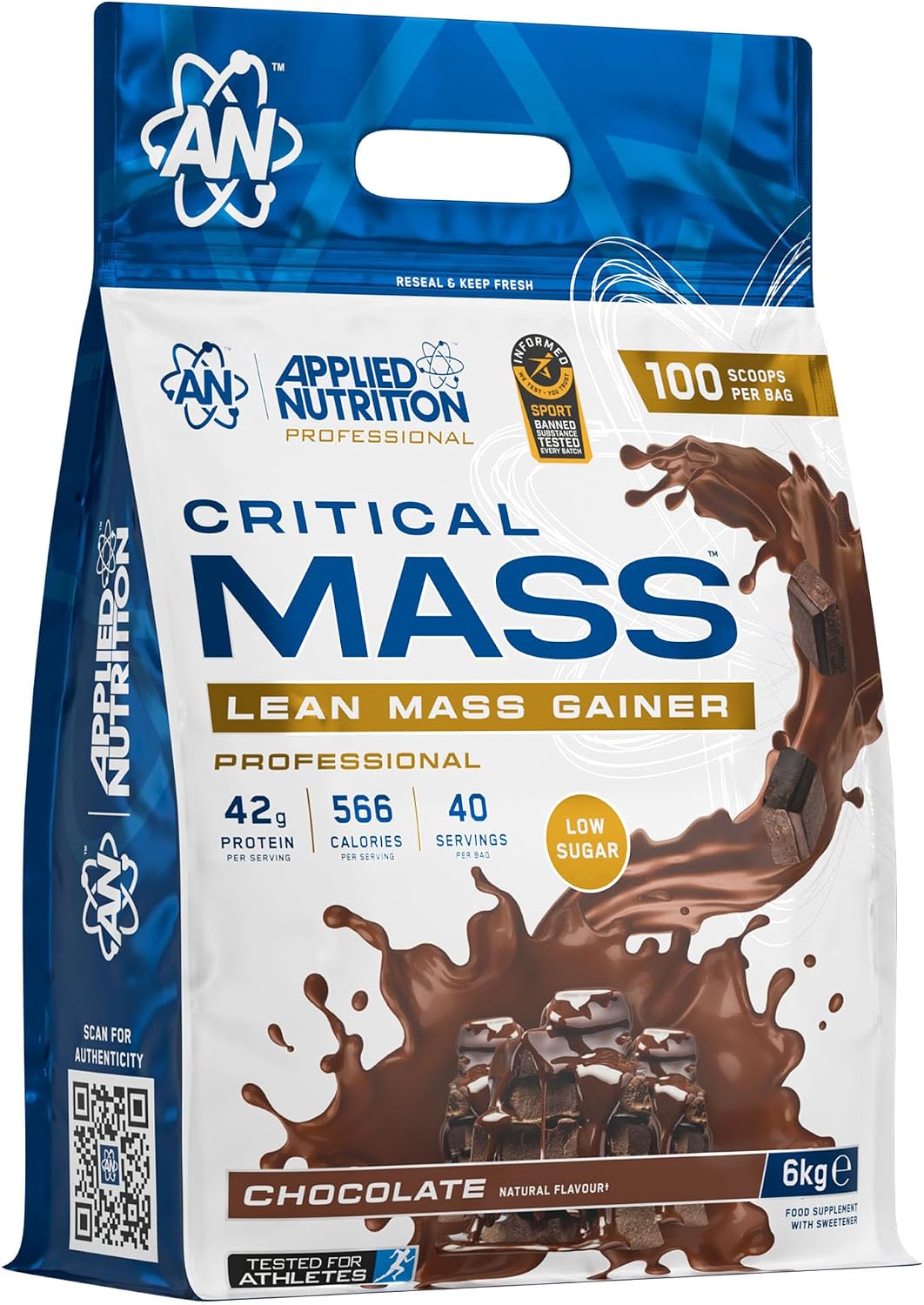 Applied Nutrition Critical Mass Professional - Weight Gain Protein Powder, High Calorie Weight Gainer, Lean Mass (6kg - 40 Servings) (Chocolate)