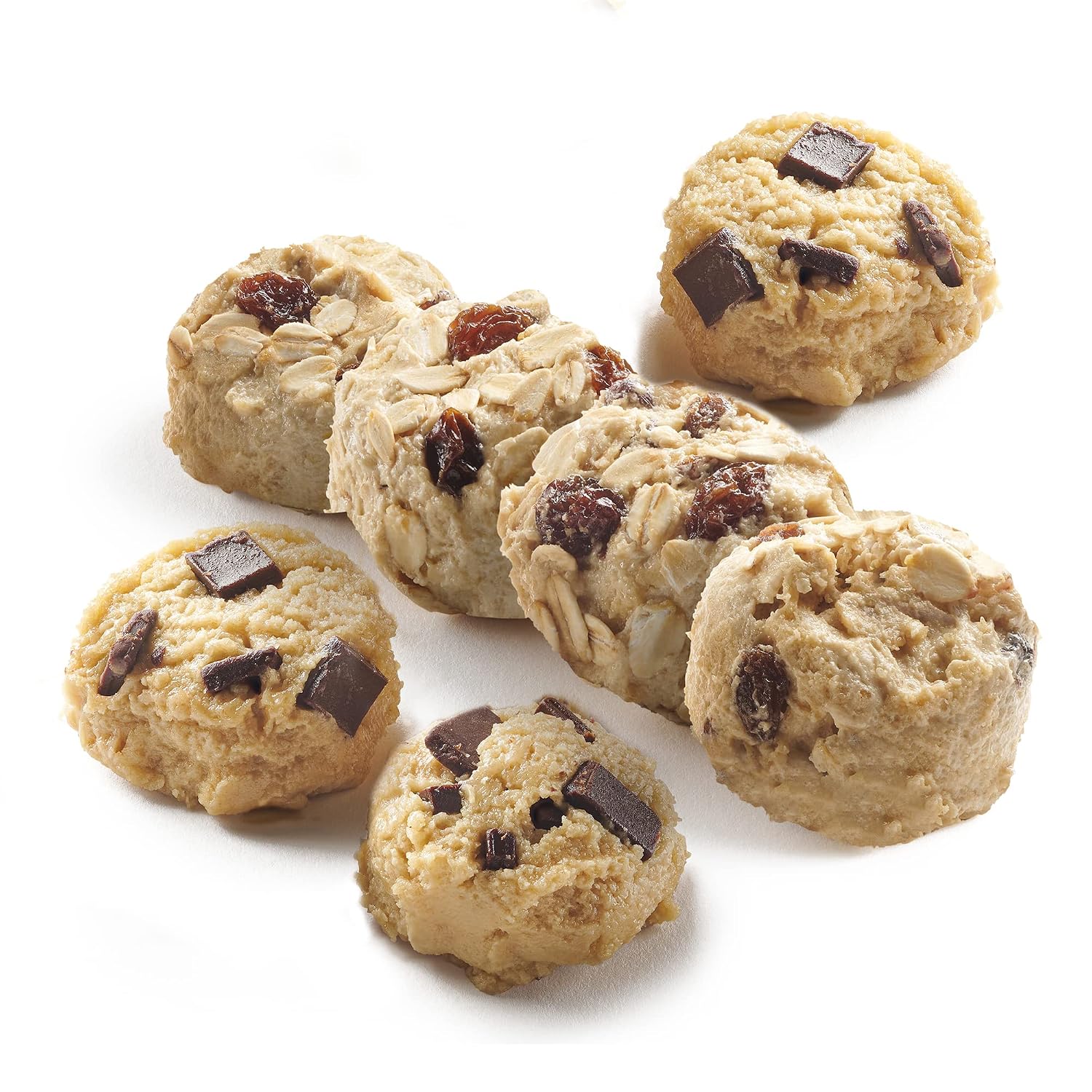 David's Cookies Preformed Frozen Cookie Dough – Chocolate Chunk & Oatmeal Raisin, Ready-to-Bake Cookies, 80 Count