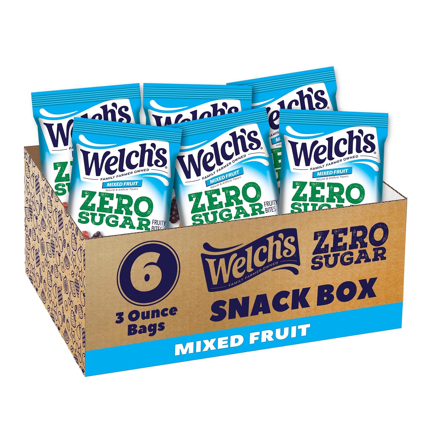 Welch's Zero Sugar Fruity Bites - Mixed Fruit - 3 Oz - 6 Pack