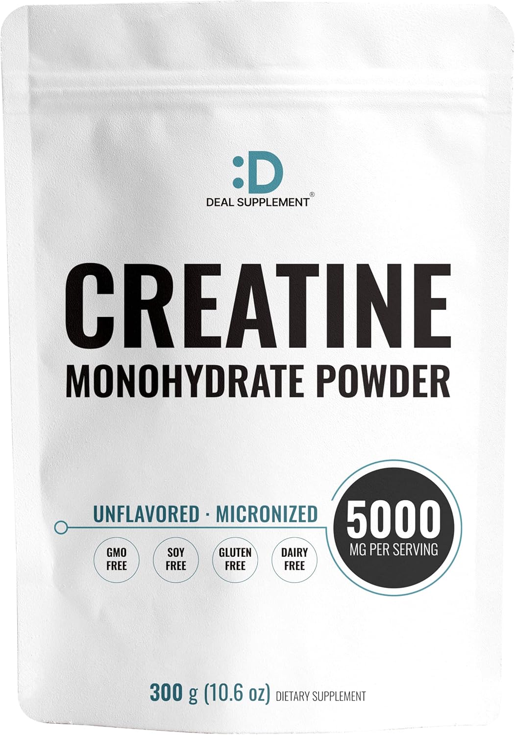 Instant Creatine Monohydrate Powder 60 Servings - 5000mg(5g) Per Serving | Unflavored Micronized Creatine | Strength & Power for High-Intensity MetCon & CrossFit Training | Vegan, Keto | Non-GMO