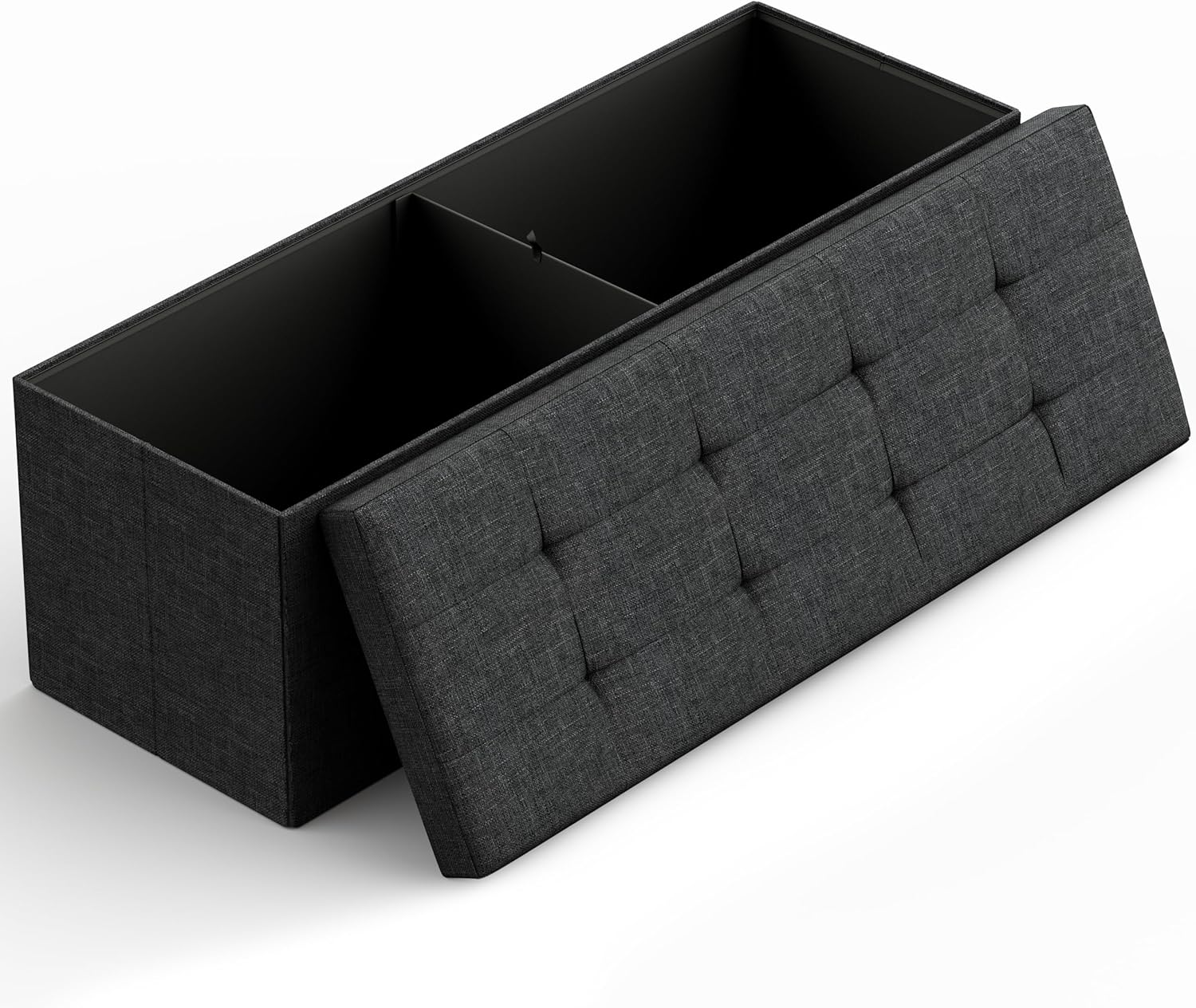 Lifetime Home 43" Folding Storage Ottoman Bench for Living Room, Bedroom, TV Entertainment - Bedroom Bench with Hidden Storage, Foot Rest Stool - 660 Capacity & Holds up to 5.6 Cubic Feet of Storage