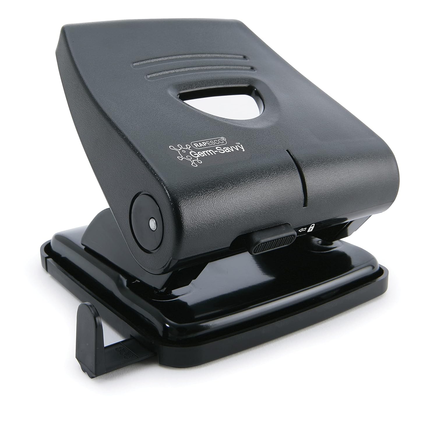 Rapesco PF827PB2 2-Hole Punch 827-P, 30 Sheet Capacity, Black