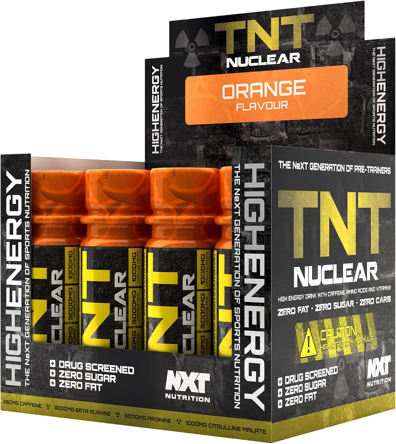 NXT Nutrition TNT Nuclear Shots - Pre Workout Drink 12 x 60ml | Orange